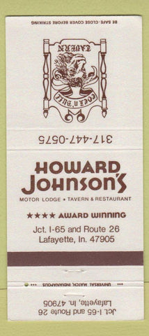 Matchbook Cover - Cock n Bull Tavern Howard Johnson's Lafayette IN 30 Strike