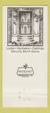 Matchbook Cover - Art Lock Dallas TX Ornamental Iron 30 Strike