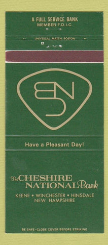 Matchbook Cover - Cheshire National Bank Keene Hinsdale Winchester NH 30 Strike