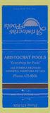 Matchbook Cover - Aristocrat Pools Winnipeg MB WEAR 30 Strike