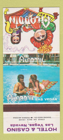Matchbook Cover - Aladdin Hotel Casino Las Vegas NV girlie 30 Strike