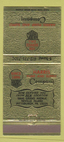 Matchbook Cover - Harris Pump and Supply Pittsburgh PA 30 Strike