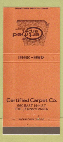 Matchbook Cover - Certified Carpet Erie PA 30 Strike