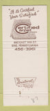 Matchbook Cover - Certified Carpet Erie PA 30 Strike