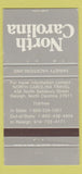 Matchbook Cover - North Carolina Tourism Raleigh NC WEAR 30 Strike
