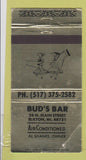 Matchbook Cover - Bud's Bar Elkton MI WORN 30 Strike