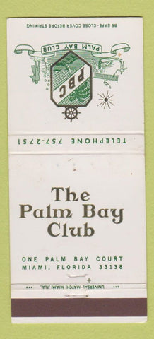 Matchbook Cover - Palm Bay Club Miami FL WEAR 30 Strike