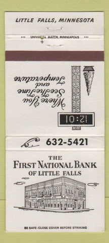 Matchbook Cover - First National Bank Little Falls MN WEAR 30 Strike