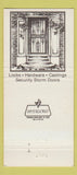 Matchbook Cover - Art Lock Dallas TX Ornamental Iron 30 Strike