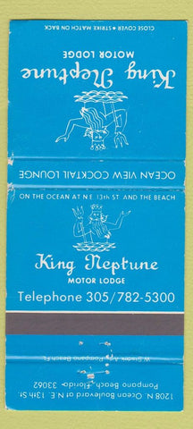 Matchbook Cover - King Neptune Motor Lodge Pompano Beach FL WEAR 30 Strike