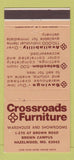 Matchbook Cover - Crossroads Furniture Hazelwood MO 30 Strike