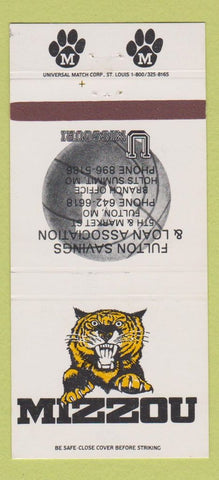 Matchbook Cover Missou Missouri Tigers Fulton Savings Holts Summit MO 30 Strike