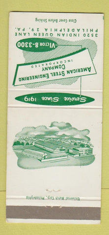 Matchbook Cover - American Steel Engineering Philadelphia PA 30 Strike