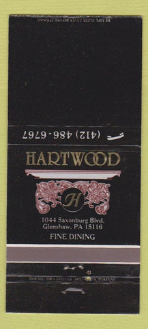 Matchbook Cover - Hartwood Restaurant Glenshaw PA 30 Strike
