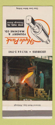Matchbook Cover - Hyde Park Foundry Machine PA 30 Strike