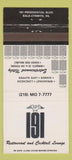 Matchbook Cover - 191 Rstaurant Bala Cynwyd PA 30 Strike