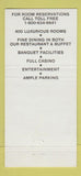 Matchbook Cover - Continental Hotel Casino Las Vegas NV 30 Strike
