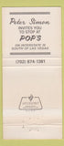 Matchbook Cover - Pop's Motel CASino Jean NV 30 Strike