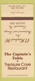 Matchbook Cover - Captain's Table Treasure Cove Hilton Head SC 30 Strike