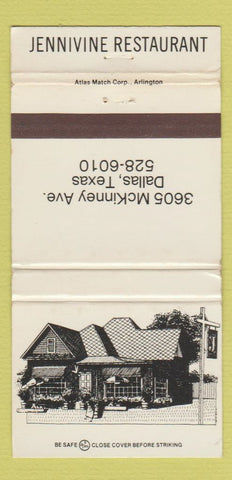 Matchbook Cover - Jennivine Restaurant Dallas TX WEAR 30 Strike