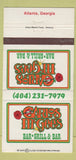 Matchbook Cover - Carlos McGee's Bar Grill Atlanta GA 30 Strike