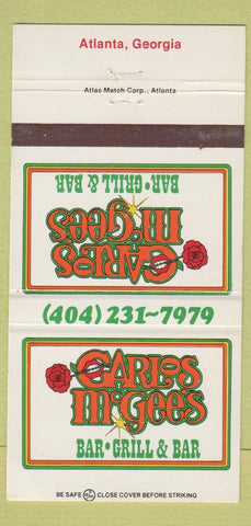 Matchbook Cover - Carlos McGee's Bar Grill Atlanta GA 30 Strike