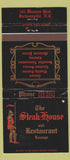 Matchbook Cover - Steak House Restaurant Jacksonville NC WEAR 30 Strike