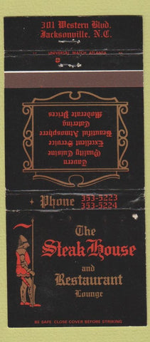 Matchbook Cover - Steak House Restaurant Jacksonville NC WEAR 30 Strike