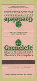 Matchbook Cover - Grenelefe Golf Tennis Resort Orlando FL 30 Strike