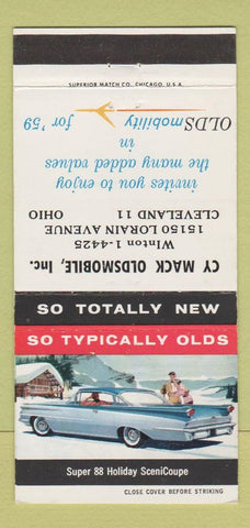 Matchbook Cover - Cy Mack 1959 Oldsmobile Cleveland OH Super 88 30 Strike