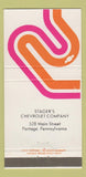 Matchbook Cover - Stager's Chevrolet Portage PA 30 Strike