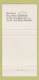 Matchbook Cover - Stager's Chevrolet Portage PA 30 Strike