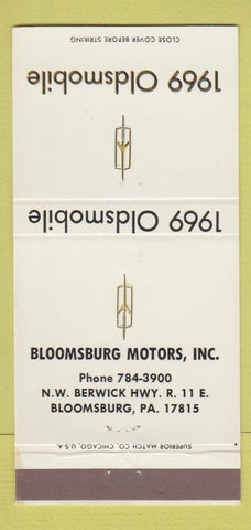 Matchbook Cover - 1969 Oldsmobile Bloomsburg PA 30 Strike