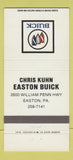 Matchbook Cover - Chris Kuhn Easton Buick PA 30 Strike