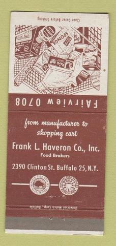 Matchbook Cover - Frank Haveron Food Brokers Buffalo NY 30 Strike