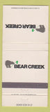 Matchbook Cover - Bear Creek San Antonio TX 30 Strike