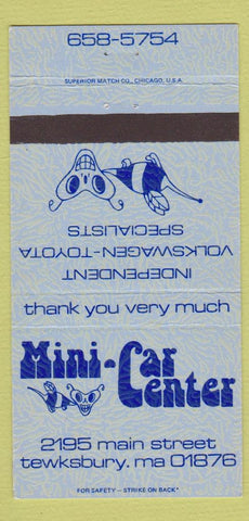 Matchbook Cover - Mini Car Center Tewksbury MA Volkswagen Toyota 30 Strike