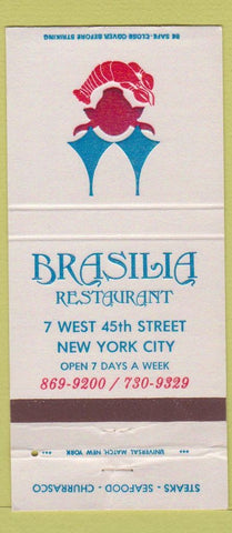 Matchbook Cover - Brasilia Restaurant New York CIty 30 Strike