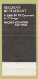 Matchbook Cover - Nielsen's Restaurant Chicago IL  30 Strike