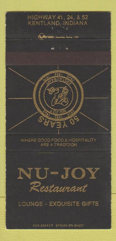 Matchbook Cover - Nu Joy Restaurant Kentland IN 30 Strike