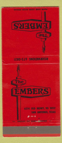 Matchbook Cover - Embers San Antonio TX 30 Strike