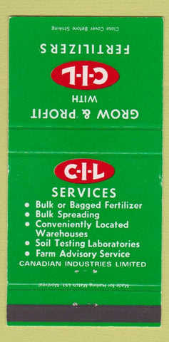 Matchbook Cover - CIL Services Fertilizer 30 Strike