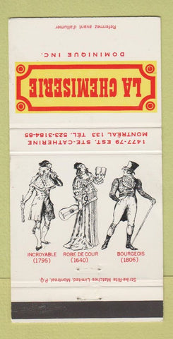 Matchbook Cover - La Chemiserie Dominique girlie Montreal QC 30 Strike