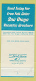 Matchbook Cover - San Diego Tourism Mexico 30 Strike