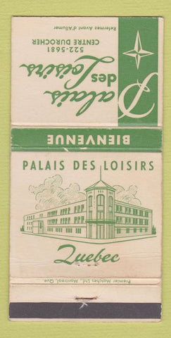 Matchbook Cover - Palais des Loisirs Centre Durocher QC WORN 30 Strike