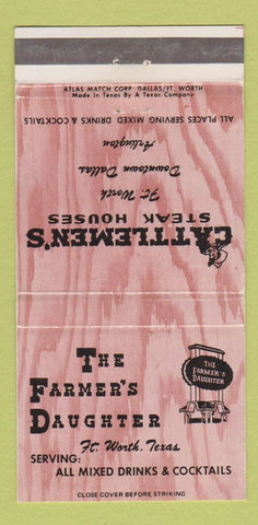 Matchbook Cover Cattlemen's Steak House Dallas Arlington Fort Worth TX 30 Strike
