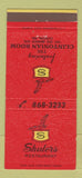 Matchbook Cover - Shulers Restaurant Clinton MD 30 Strike