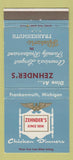 Matchbook Cover - Zehnder's Restaurant Frankenmuth MI 30 Strike