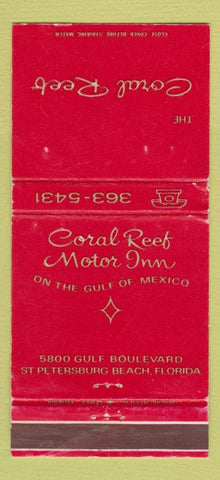 Matchbook Cover - Coral Reef Motor Inn St Petersburg FL 30 Strike