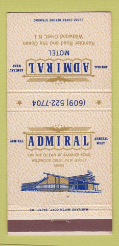 Matchbook Cover - Admiral Motel Wildwood Crest NJ 30 Strike